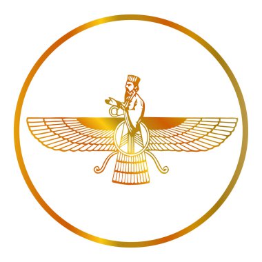 Peygamber Zarathustra, Zarathushtra Spitama veya Ashu Zarathushtra-semboller Zerdüştçülük Farvahar