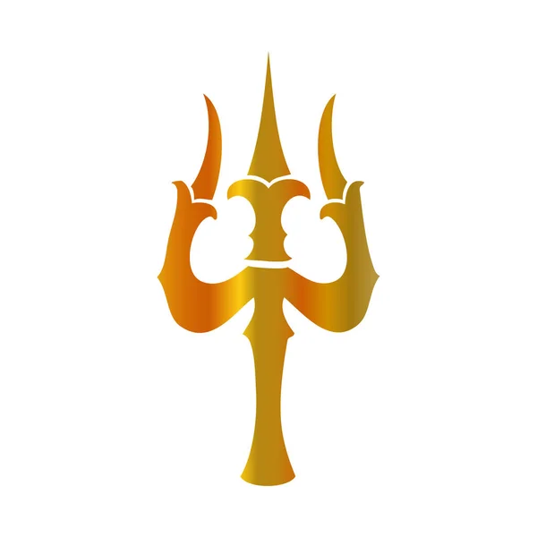 Shiva Trishul 三叉戟 Shaivim Chenshivishratri 的神圣象征 — 图库矢量图片