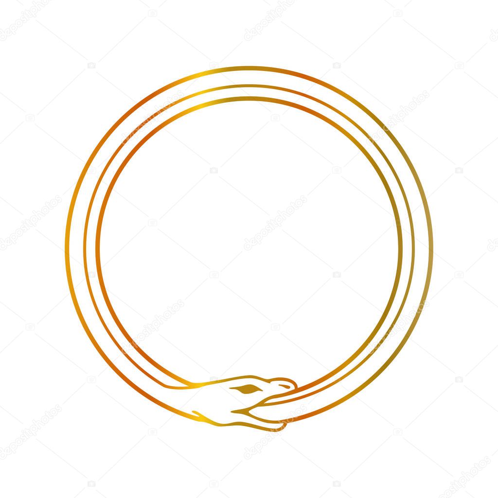 The symbol of Ouroboros snake- The self ingesting snake