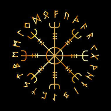 Vegvisir-the Magic gezinti pusula eski Viking ile İskandinav Runik alfabesi
