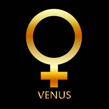 Altın renkleri - astronomik simgesi Venüs gezegeni burç ve Astroloji sembolü