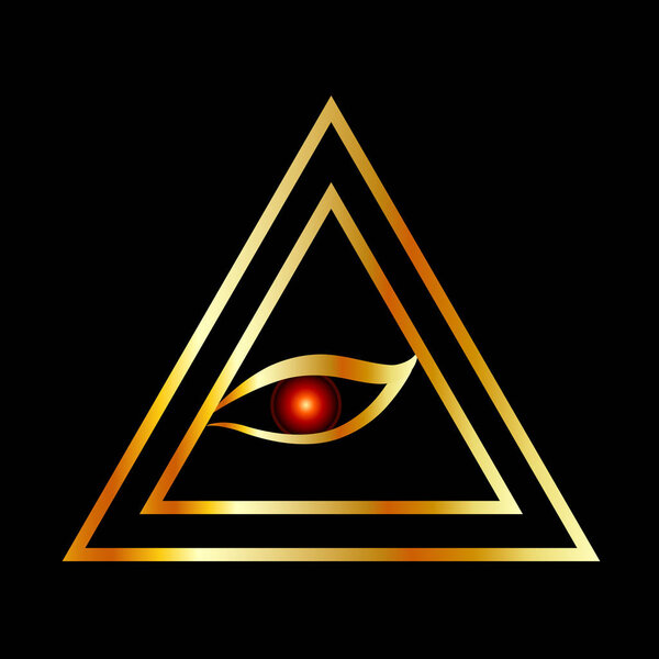 All Seeing Eye of illuminati in gold