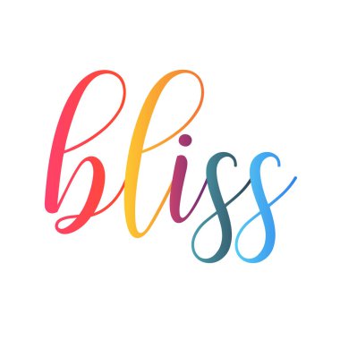 Bliss Yazı El Çizilmiş Vektör İllüstrasyon Eleman El İlanları