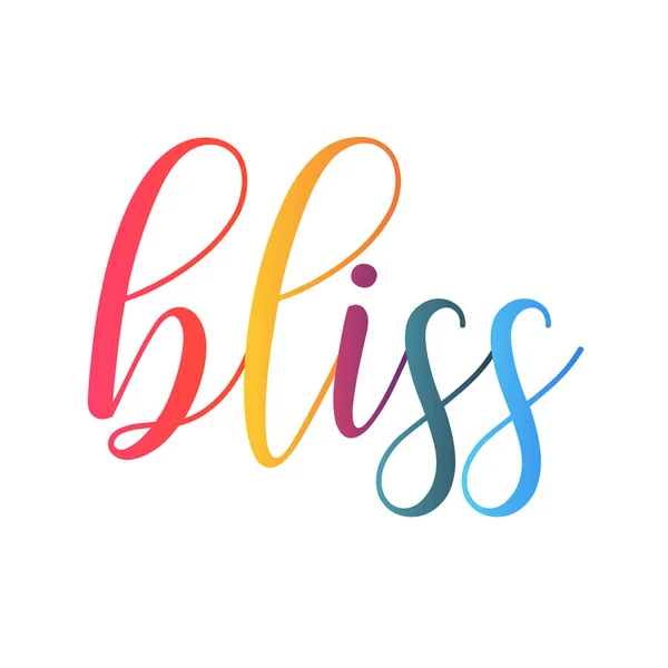 Bliss Lettering Mão Desenhada Vector Ilustração Elemento Folhetos — Vetor de Stock