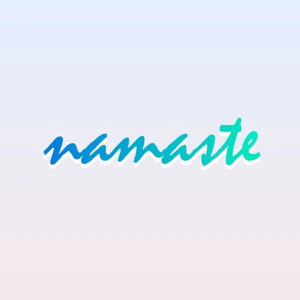 Namaste Lettering Calming Green Colors — Stock Vector