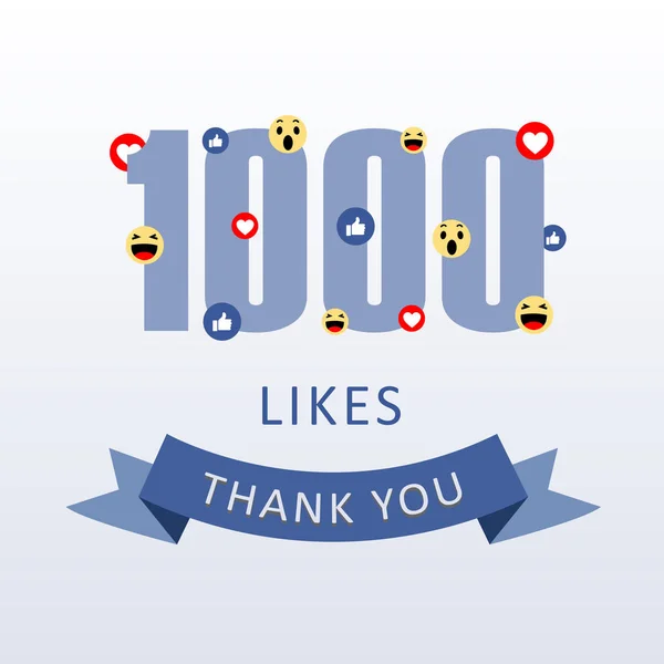 1000 seviyor teşekkürler emoji ve kalp-sosyal medya Şükran ecard