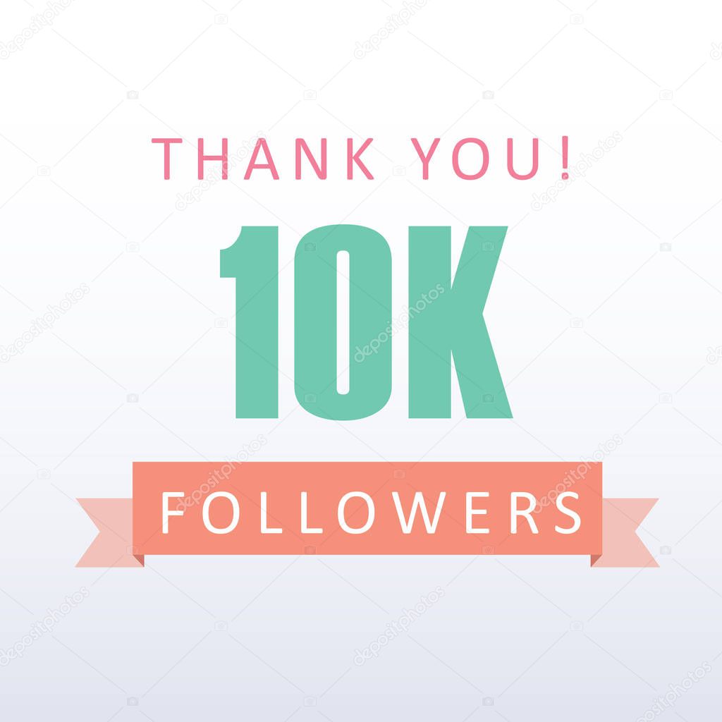 10K followers Thank you number with banner- social media gratitude