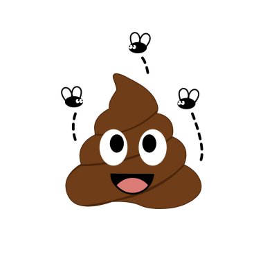 A stinky poop attracting house flies clipart