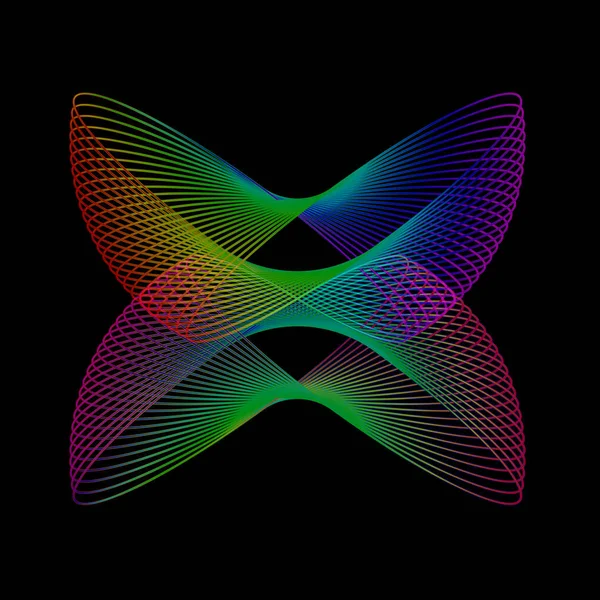 Rainbow Spirale Printemps Slinky Sur Noir — Image vectorielle