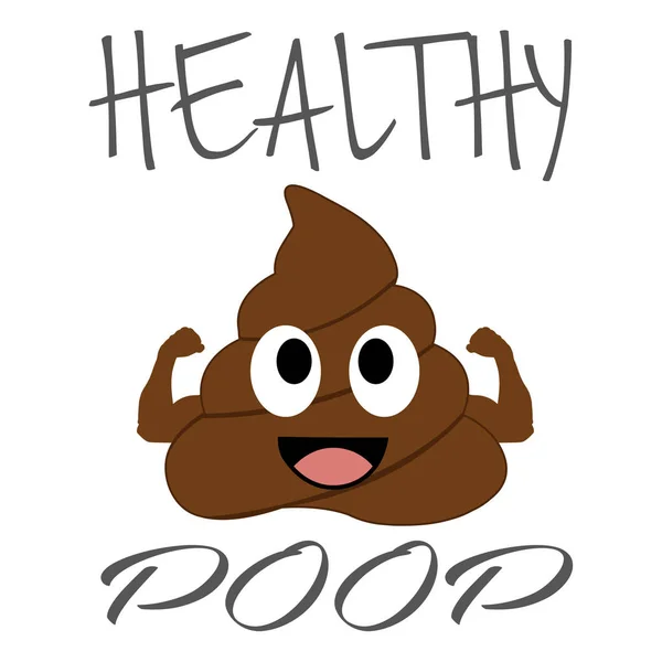 Healthy Poop Flexing Arms — Stock Vector