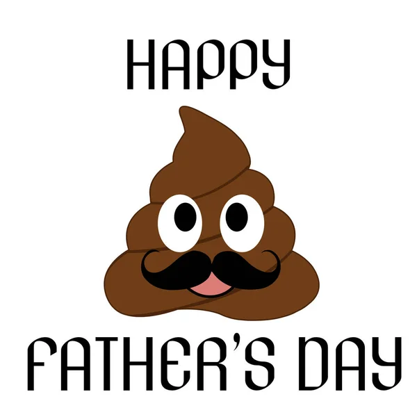 Ευτυχισμένη Ημέρα Των Πατέρων Κακάκια Emoji Μουστάκι — Διανυσματικό Αρχείο