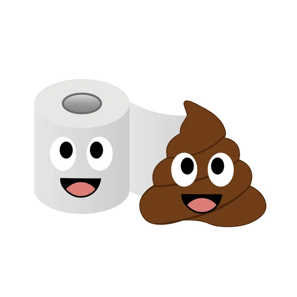 Poop Les Amoureux Papier Toilette — Image vectorielle