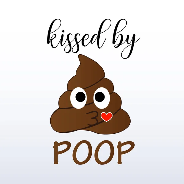 Kissed Pile Poop Poop Emoticon Romantic Mood — Stock Vector