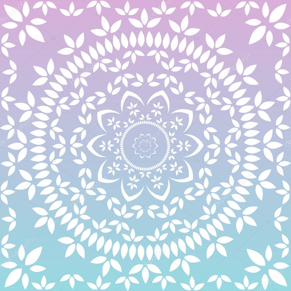 Ornamental round floral lace pattern. kaleidoscopic floral pattern, mandala