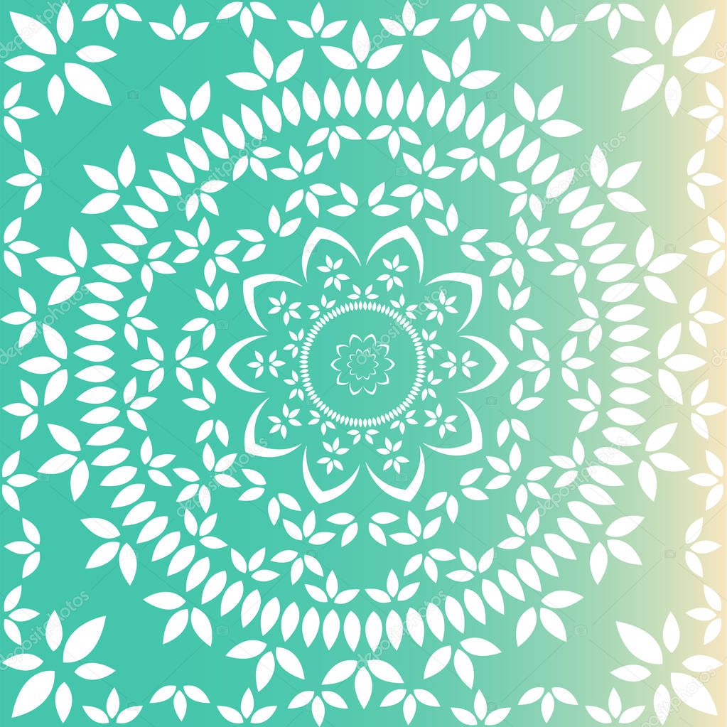 Fresh green and lime floral mandala