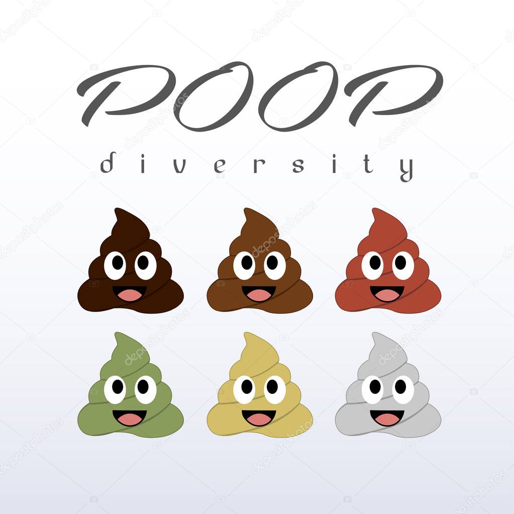 Poop diversity- Types of poop happy emoticons