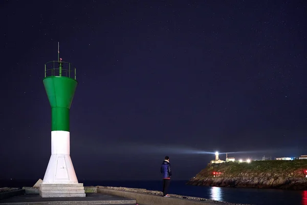 Farol de Ávila, San Juan de Nieva, Astúrias, Espanha — Fotografia de Stock