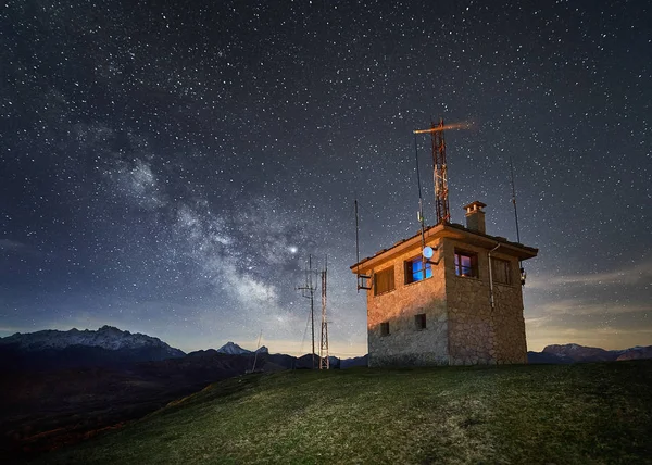 Via lactea à partir de Mirador de Seguencu à Cangas de Onis — Photo