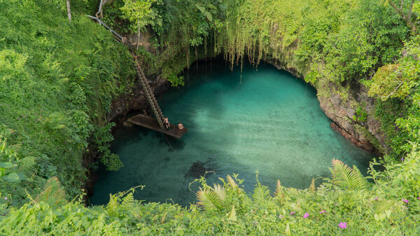 One of the most beautiful spots for swimming To Sua Trench, Samoa
