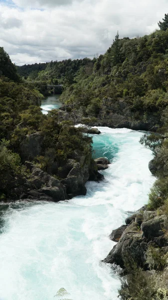 Türkisfarbener Waikato Fluss Hinter Aratia Damm Der Nähe Von Taupo — Stockfoto