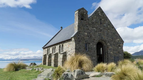 Iglesia Del Buen Pastor Orilla Del Lago Kapo Nueva Zelanda — Foto de Stock
