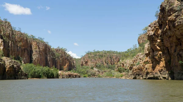 Enorme Rio Dentro Nitmiluk Katherine Gorge Território Norte Austrália — Fotografia de Stock