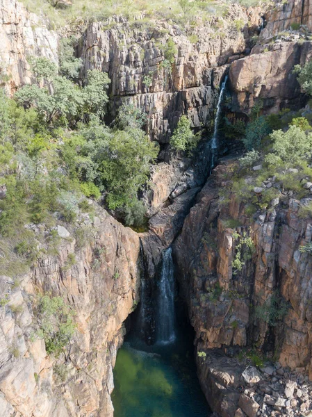 Vodopád Jižního Rockhole Ukrytý Uprostřed Katherine Rokle Pohled Drone Austrálie — Stock fotografie