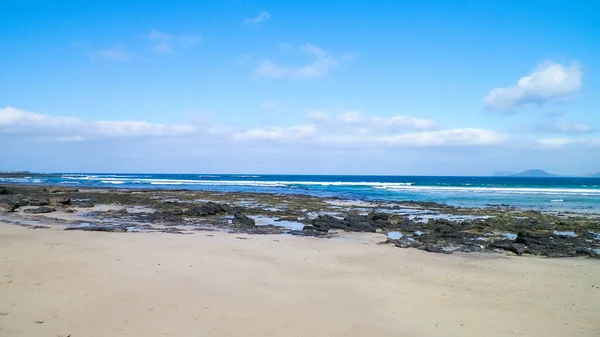 Пляж Атлантический Океан Калета Фамара Лароте Канарские Острова Пляж Калета — стоковое фото