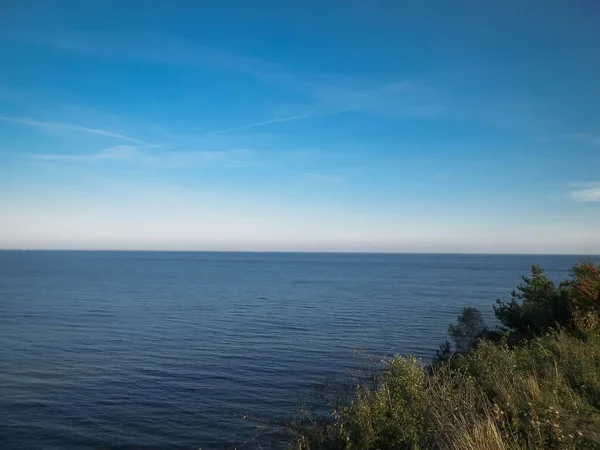 Вид Скалы Балтийское Море Копирование Пространства Голубом Небе — стоковое фото