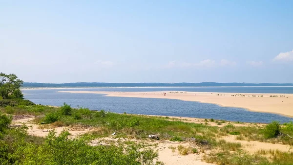 Sobieszewska Adası 'ndaki Baltık Denizi Kıyısı. Vistula Nehri 'nin kıyısında. Kuzey Polonya 'nın doğası.