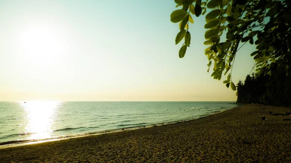 Чудовий Вид Захід Сонця Над Балтійським Морем Піщаний Пляж Гдині — стокове фото