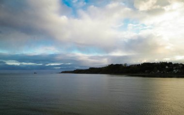 Mechelinki köyünün Baltık Denizi kıyısında. Mechelinki, Kuzey Polland 'da küçük bir balıkçı köyüdür..