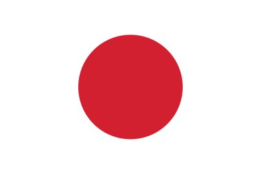 Vektör görüntü Japonya için bayrak, resmi ve kesin Japon bayrağı boyutları (3:2) ve rengi (186c dayalı)