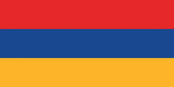 向量图像为亚美尼亚旗子 根据官方和确切的亚美尼亚尺寸 和颜色 485C 286C 和1235C — 图库矢量图片