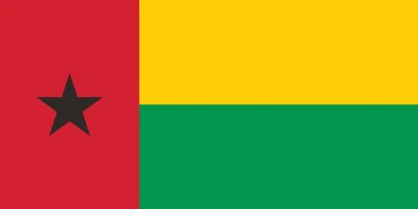 Image Vectorielle Drapeau Guinée Bissau Basé Sur Les Dimensions Officielles — Image vectorielle