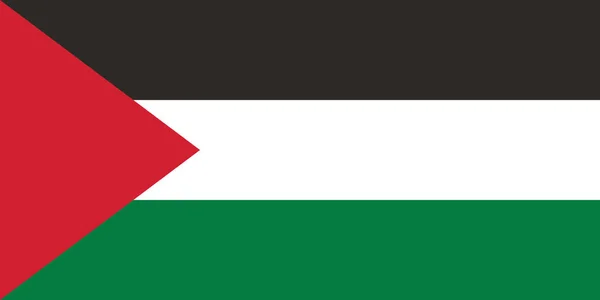 Vektör görüntü Palestine bayrak için. Resmi ve kesin Filistin bayrağı boyutları (2:1) ve renkler (siyah, beyaz, 356 c ve 186 c tabanlı)