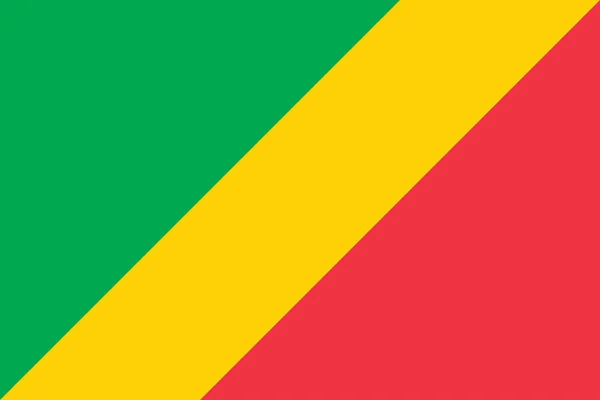 刚果国旗的矢量图象 根据官方和确切的刚果国旗尺寸 和颜色 354C 109C 和032C — 图库矢量图片