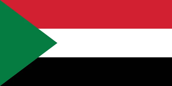 Vector Afbeelding Voor Soedan Vlag Gebaseerd Officiële Exacte Soedanese Vlag — Stockvector