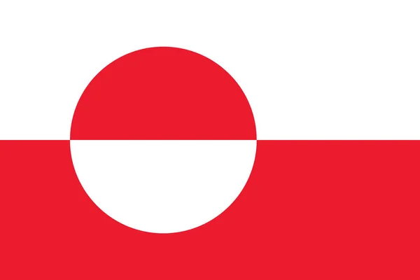 グリーンランドの旗のベクター画像 公式と正確なグリーンランド旗寸法 185 と白の色に基づく — ストックベクタ