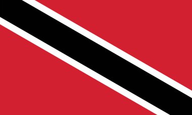 Trinidad ve Tobago bayrak için vektör görüntü. Resmi ve kesin Trinidad ve Tobago bayrak boyutları (5:3) ve (186 c, siyah ve beyaz renkler üzerinde dayalı)