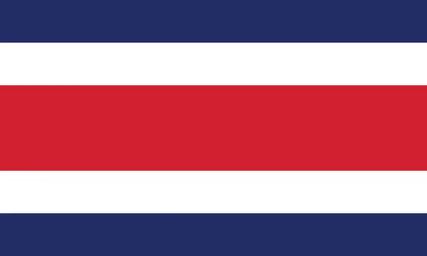 Image Vectorielle Drapeau Costa Rica Basé Sur Les Dimensions Officielles — Image vectorielle