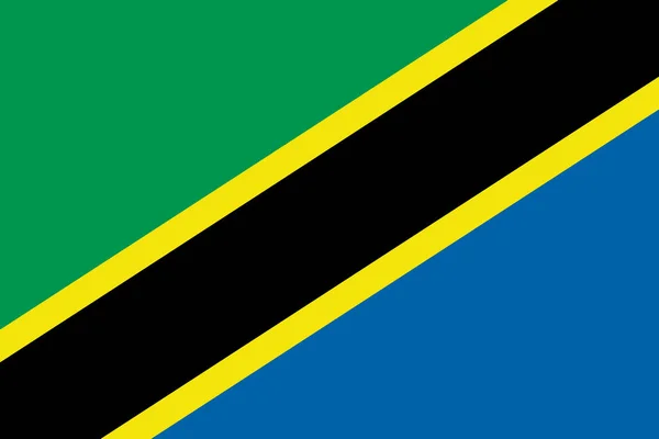 Vektorový Obrázek Pro Vlajka Tanzanie Základě Oficiálních Přesná Tanzanie Vlajky — Stockový vektor