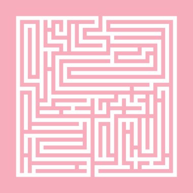 Kare labirent, labirent, çocuklar için çocuk oyun bilmece, bulmaca bir giriş ve bir çıkış ile.