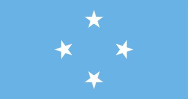 Vektör görüntü Mikronezya bayrak için. Resmi ve kesin Mikronezya bayrak boyutları (19:10) ve (292 c ve beyaz renkler üzerinde dayalı)