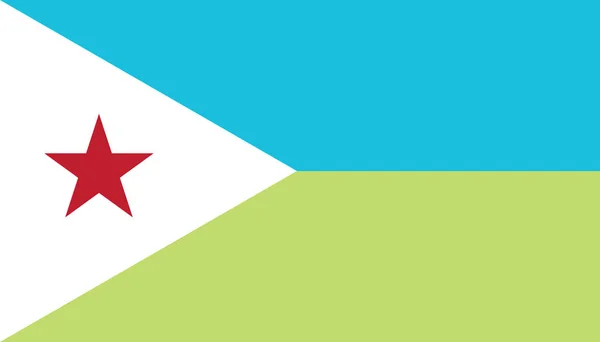 Vector Afbeelding Voor Djibouti Vlag Gebaseerd Officiële Exacte Djibouti Vlag — Stockvector