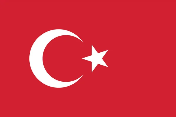 土耳其标志的矢量图像 根据官方和确切的土耳其国旗尺寸 和颜色 186C 和白色 — 图库矢量图片