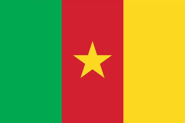 喀麦隆国旗的矢量图像 根据官方和确切的喀麦隆国旗尺寸 和颜色 115C 354C 和186C — 图库矢量图片