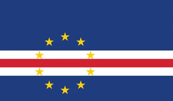 Imagem Vetorial Bandeira Cabo Verde Com Base Nas Dimensões Oficiais — Vetor de Stock