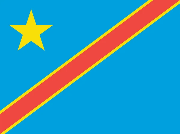 Kongo Demokratik Cumhuriyeti Bayrağı Vektör Görüntüsü Resmi Kesin Kongo Demokratik — Stok Vektör