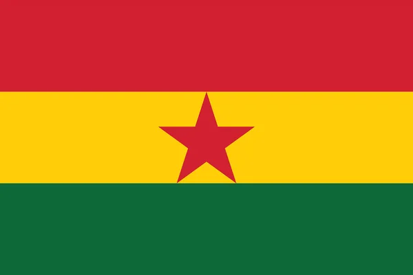 Immagine Vettoriale Della Bandiera Del Ghana Sulla Base Delle Dimensioni — Vettoriale Stock